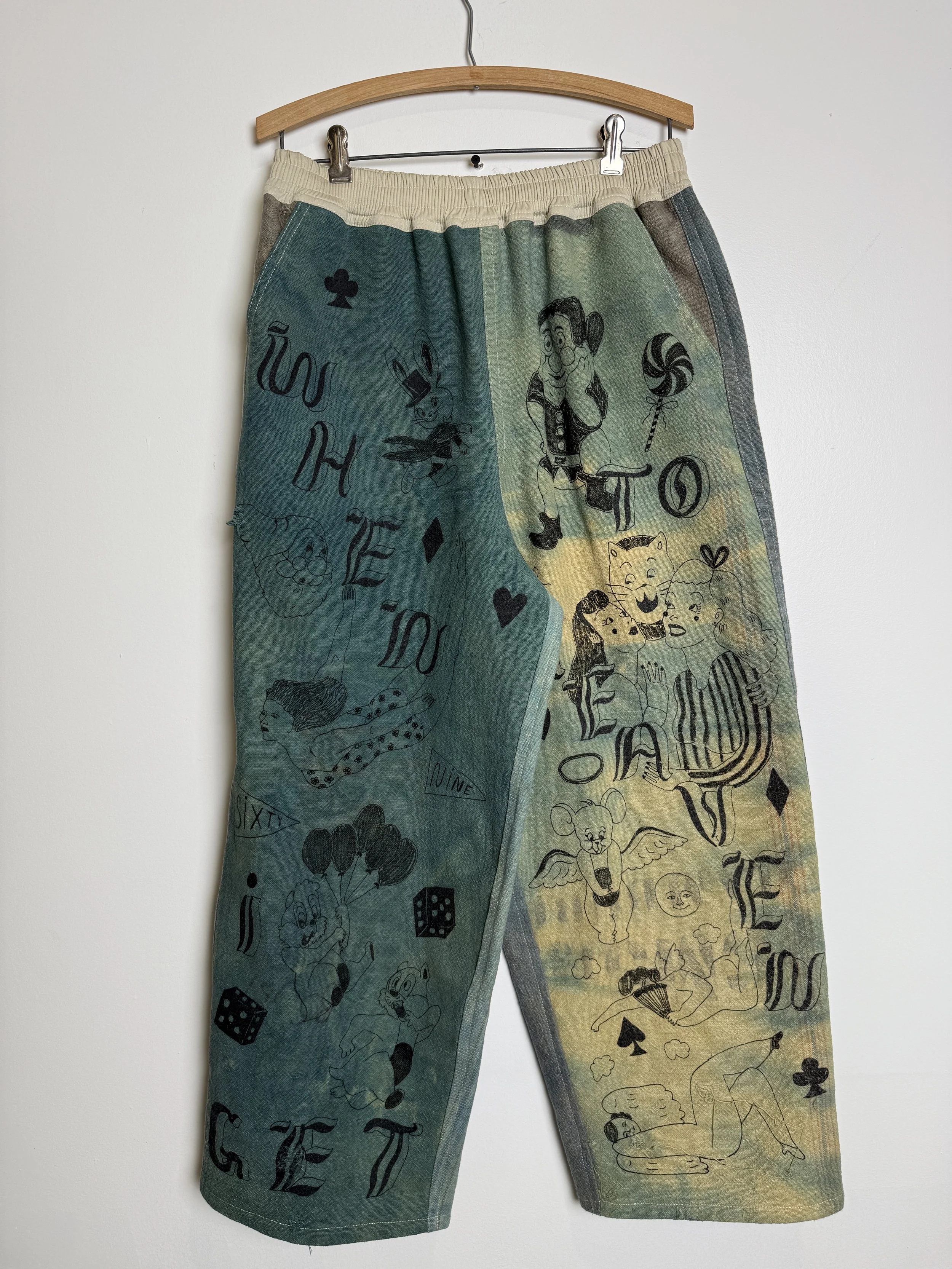 パンツ theredthered print sweat1 toys denim THEREDTHREAD / ザレッドスレッド】S print denim 1 toys